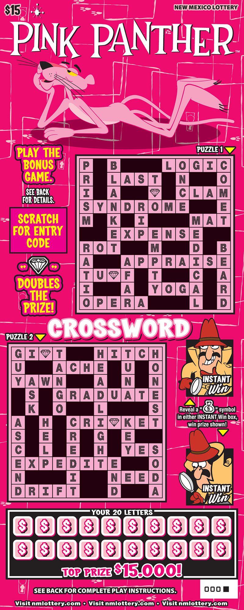 Pink Panther Crossword Scratcher