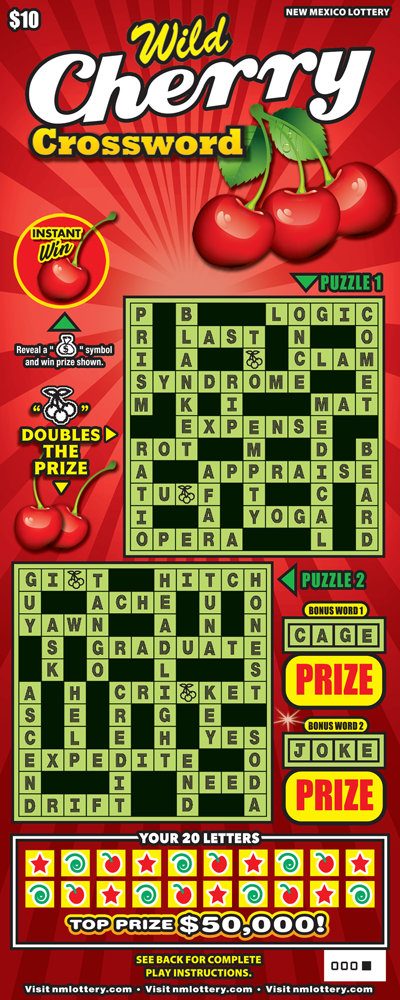 Wild Cherry Crossword Scratcher