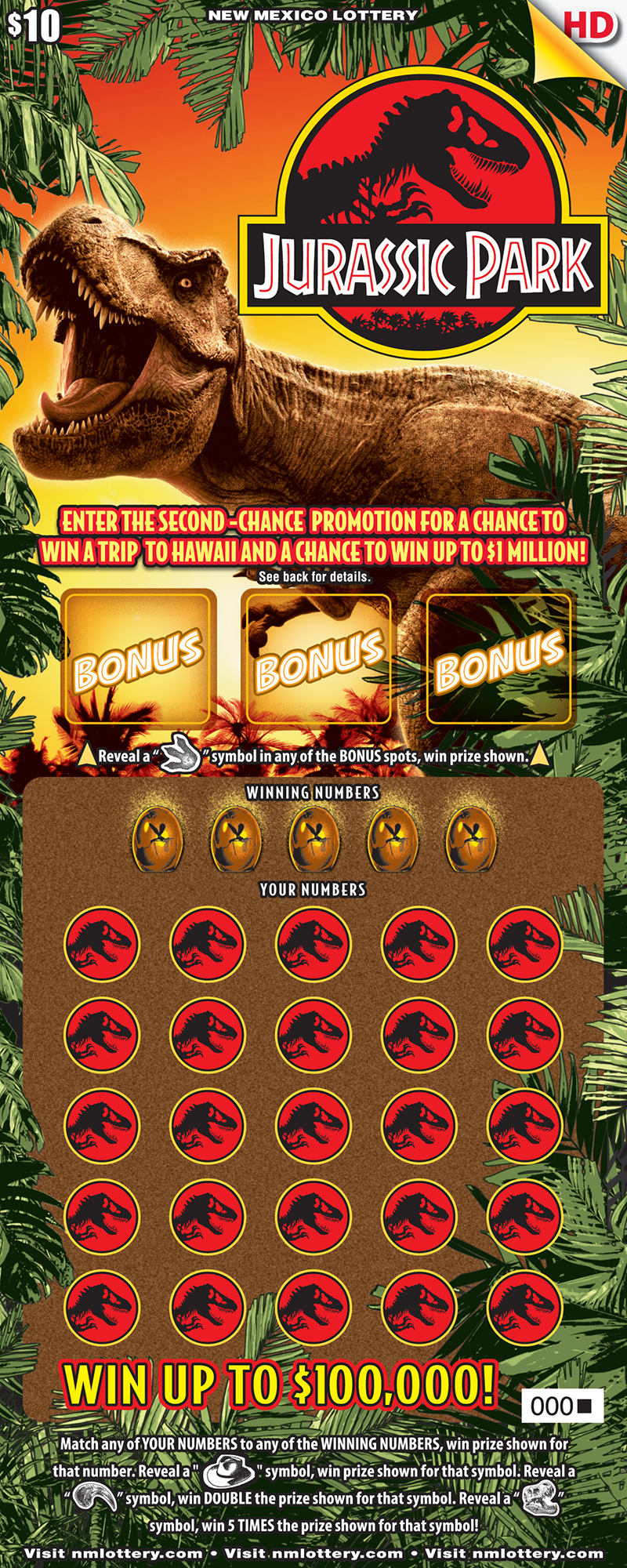 JURASSIC PARK Scratcher