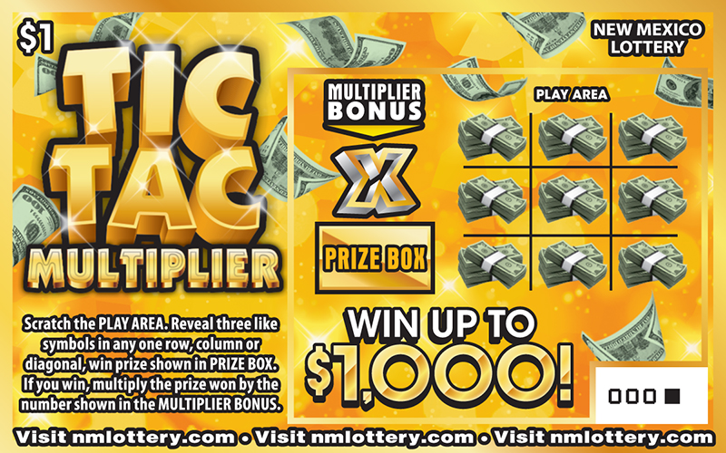 Tic Tac Multiplier scratcher game from New Mexico Lottery