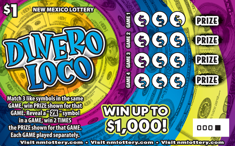 Dinero Loco scratcher game from New Mexico Lottery